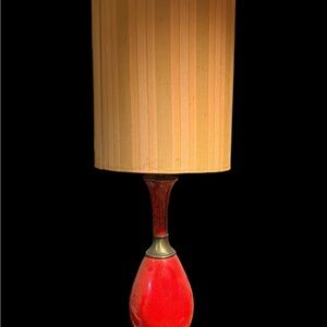 Vintage Mid-Century Modern Glazed Ceramic Table Lamp (1950s–60s) – 45” Tall